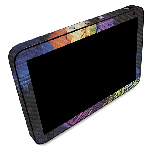 Image of MightySkins Carbon Fiber Skin Compatible with Amazon Echo Show 8 (Gen 2) - Midnight Mischief | Protective, Durable Textured Carbon Fiber Finish | Easy to Apply