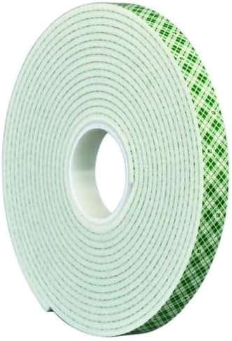 3M 4032 Double Coated Urethane Foam Tape, Bonding, Attaching, Mounting, White, 1 in x 5 yd, 1 Roll