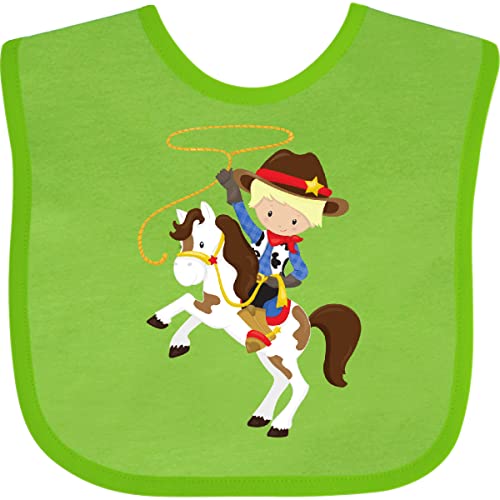 inktastic Cowboy, Sheriff, Horse, Lasso, Western, Blond Hair Baby Bib