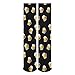 HEBVASS Women's Fashion Lightweight Socks Beer Cartoon Pattern Yellow Black, Cute Compression Knee High for Daily Wear Running Hiking Travel Casual Comfort