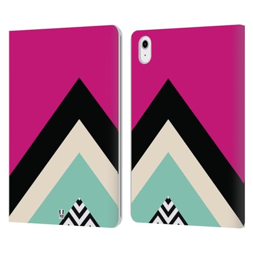 Étui Portefeuille en Cuir Chevron Fuchsia pour Apple iPad Air 11 2024