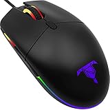 Tilted Nation MOBA Mouse, Ultra Light Wired Gaming Mouse with Optical Sensor [Up to 10,000 DPI], Extra Long Life Micro Switches - Software Program Profiles for Windows PC Desktop Computers Laptops