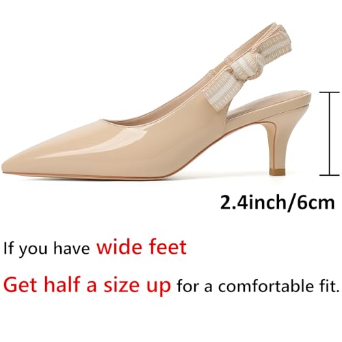 Image of RIBONGZ Sexy Slingback Pumps Elegant Dressy Heels for Women Closed Toe Pointy High Heels Wedding Bride Prom Party Evening Shoes