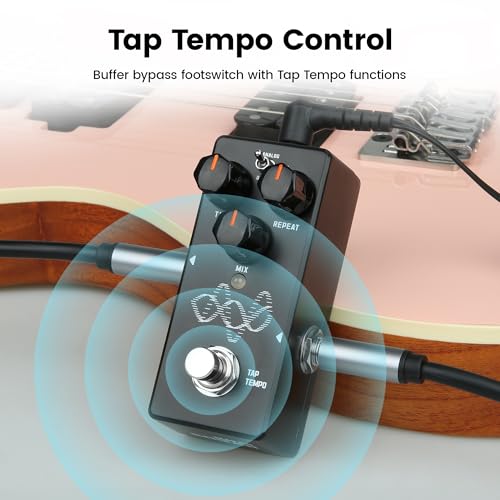 Image of SORAN JDD-01 Echo Maker Mini Digital Delay Pedal for Electric Guitar,3-in-1 Analog /Tape /Digital Delay with Tap Tempo, Buffered Bypass, DC 9V