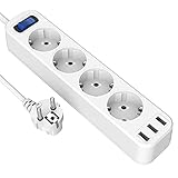 Montierbar und rutschfest: Es gibt 2 Befestigungslöcher, um die Montage an der Wand zu erleichtern und Platz auf dem Schreibtisch zu sparen. Die rutschfeste Unterseite hält die Steckdosenleiste stabil auf dem Schreibtisch und verhindert Kratzer.