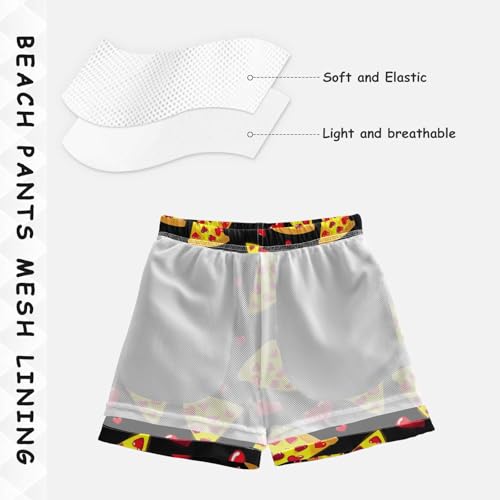 Boys Swim Trunks Pizza Food Red Heart Toddler Swim Shorts Beach Board Shorts Swimsuit4