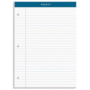 TOPS 63379 Double Docket Writing Pad, 8 1/2 x 11 3/4, Legal/Wide, White, 100 Sheets