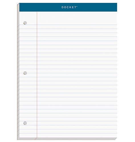 TOPS 63379 Double Docket Writing Pad, 8 1/2 x 11 3/4, Legal/Wide, White, 100 Sheets