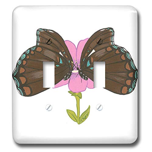Bouton à bascule papillons sur fleur 3dRose lsp_15288_2 pour decoration interieure