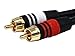 Monoprice 1.5ft Premium 2 RCA Plug/2 RCA Plug M/M 22AWG Cable - Black