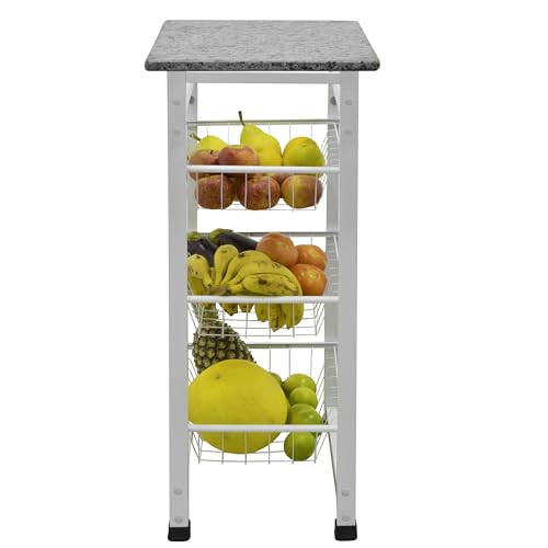 Fruteira Suporte p/Bebedouro Purificador Max Forte c/Tampo Granito 3 Cestos Removíveis - Açomix Bran