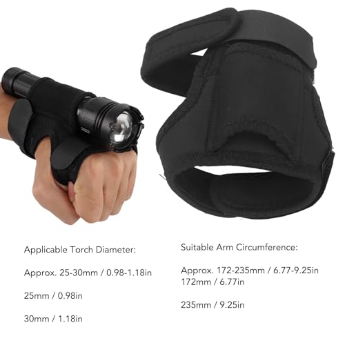 Kodrily Wrist Flashlight Holster, Nylon Diving Flashlight Glove, Diving Torch Arm Holder Mount Thickened Wrist Strap Scuba Dive Lights Accessories for 25-30mm Underwater Flashlight - Thumbnail 6