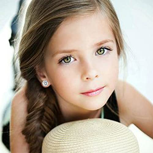 Spiritlele 12 Pairs Small Big Cubic Zirconia Magnetic Earrings Clip on Non Piercing Earrings Set Unisex 4MM-7MM4