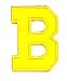 Yellow letter B patch logo Sew On Patch Clothes Bag T-Shirt Jeans Biker Badge Applique