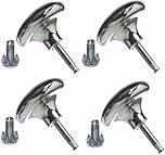 Just Accessories Chrome Furniture Bed Feet Leg Glides Castors and Insert For Divan Bed Base Sofa Settee Chair Pack of 4