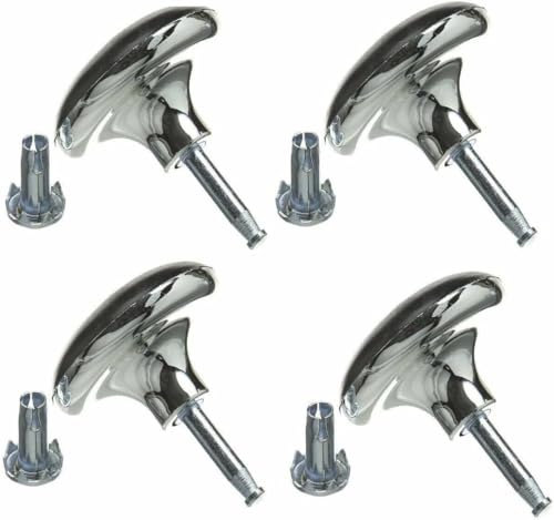 Just Accessories Chrome Furniture Bed Feet Leg Glides Castors and Insert For Divan Bed Base Sofa Settee Chair (8)