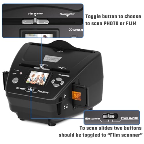 image for DigitConvert Photo and Slide Scanner with 2.4” LCD Screen, Convert N