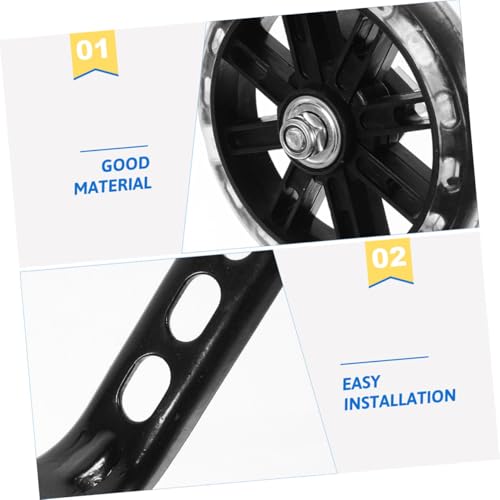 Juego de Ruedas de Entrenamiento Ajustables PRETYZOOM para Bicicletas con Ruedas Auxiliares Resistentes al Desgaste y Destello Negro de 4 Piezas para Niños miniatura 3