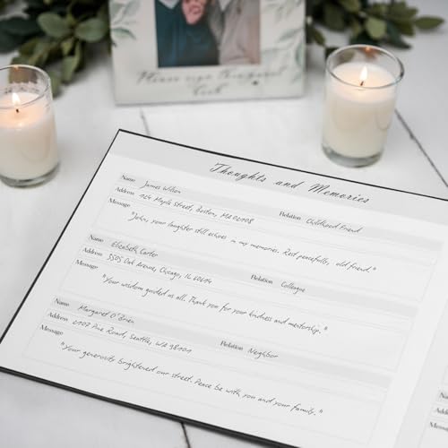 Image of Funeral Guest Book - Celebration of Life Guest Book with Rollerball Pen for Memorial Service - Funeral Memory Sign in Books for Over 300+ Guests - Funeral Decorations with In Loving Memory Table Sign
