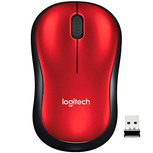 Mouse sem fio Logitech M185 com Design Ambidestro Compacto, Conexão USB e Pilha Inclusa - Vermelho