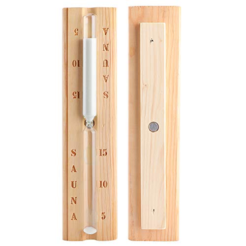 Wooden Sauna Hourglass, 15 Minutes Sand Timer Sauna Timer, Sand Clock Countdown Clock Accessory for Sauna Spa Room