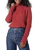 Amazon Essentials Women's Long Sleeve Fisherman Cable Knit Turtleneck Sweater (Available in Plus Size), Dark Red, 6X