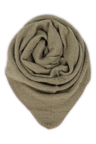 malito - Damen Modeschal - weicher Dreiecksschal Unifarben & Leo Print - langer flauschiger XXL Winterschal S601 - (Oliv)