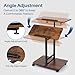 Multi-Purpose Lecterns & Podiums, Portable Mobile Standing Laptop Desk, Height Adjustable Rolling Podium Stand with Storage 2 Swivel Top,Sit Stand Lectern Desk Workstation for Classroom Church (Black)