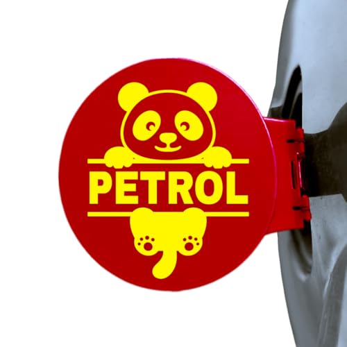 Image of Panda Petrol Sticker for Car - Waterproof Vinyl Fuel Tank Decal, Cute Cartoon Animal Petrol Cap Decoration, Durable & Easy to Apply (Lemon Yellow)
