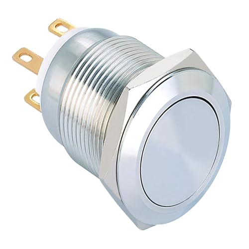 Interrupteur à bouton-poussoir momentané 19mm en acier inoxydable 1NO1NC pour commande électrique