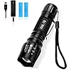 JUNKER Torcia LED,Torce Alta Potenza Militare,2000 Lumen Super Luminoso XML-T6 Torcia Portatile,Torce Ricaricabile USB,Regolabile Focus e 5 Modalità di Illuminazione(con 2 Batteria 18650)
