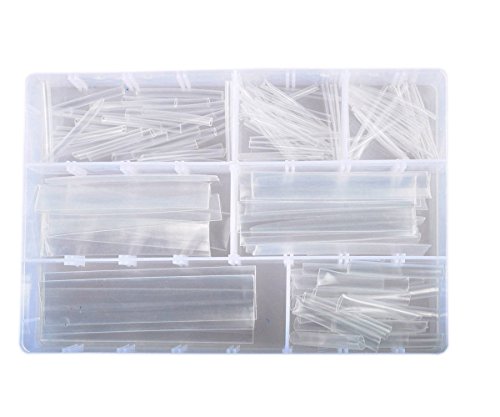Conshine 3:1 Heat Shrink Tubing Clear Wrap Sleeves Assorted Sizes - 124pcs Transparent
