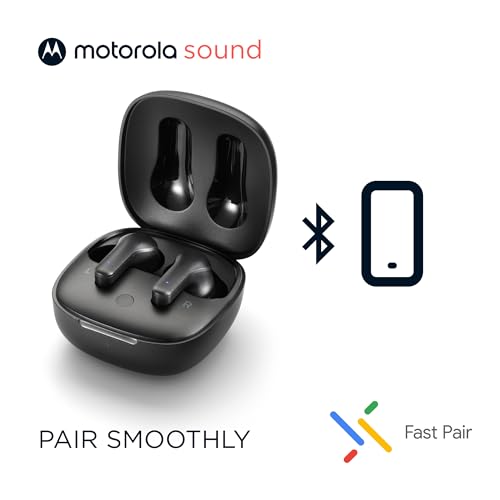 Image of Motorola Moto Buds 135 - True Wireless ENC Bluetooth Earbuds with Fast Pair & Micro-Charging Case - IPX5 Water-Resistant, Lightweight Comfort-Fit, Clear Sound - Black