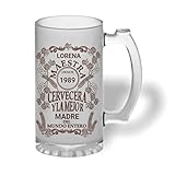 Bee Ingenious Jarra cerveza personalizada de cristal esmerilado. Regalo día de la madre: Maestra cervecera el mejor... con nombre, año y texto personalizados (Maestra) Bee Ingenious Jarra cerveza personalizada de cristal esmerilado. Regalo día de la madre: Maestra cervecera el mejor... con nombre, año y texto personalizados (Maestra)