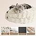 EHEYCIGA Soft Cat Couch Bed for Indoor Cats, Fluffy Small Dog Bed with Removable Washable Cover, Bolster Pet Sofa, Waterproof and Non-Slip, 23