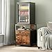 Herture Mini Fridge Stand with 3 Storage, Mini Fridge Cabinet, Beverage Fridge Table, Heavy Duty 21.3