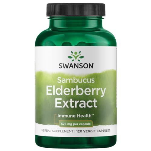 Swanson Sambucus Elderberry Extract 575 mg 120 Veg Caps