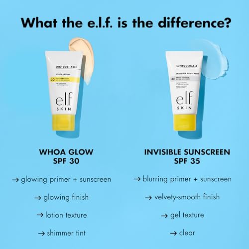 e.l.f. SKIN Suntouchable Invisible SPF 35 Sunscreen, Lightweight Gel for Under Makeup, Daily Face Sunscreen for Women, Vegan & Cruelty-Free