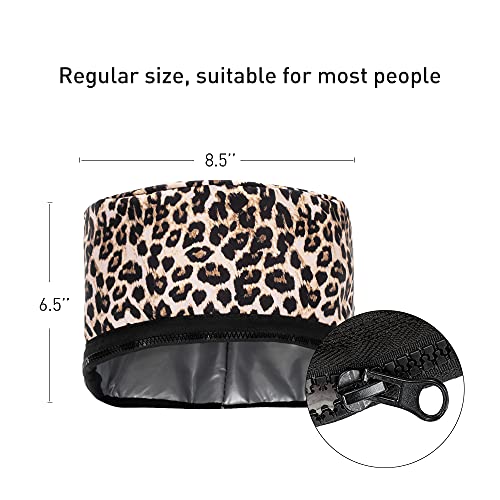 Hair Steamer Thermal Heat Cap Deep Conditioning Natural Black Hair Scalp Treatment Spa Hot Head Care Electric for Home Leopard - Thumbnail 3