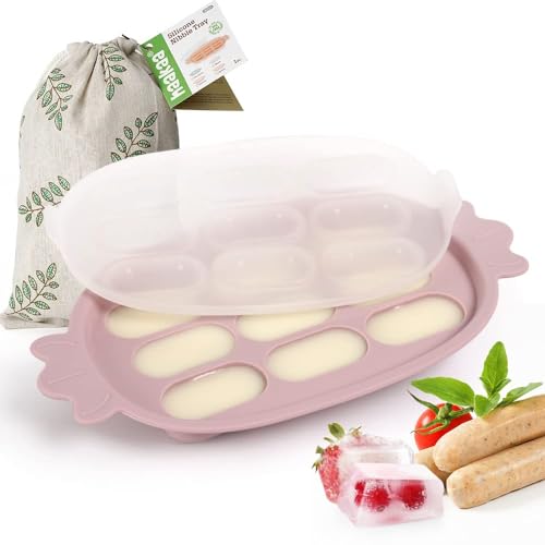 Image of Haakaa Baby Popsicle Mold - Baby Food Maker & Breastmilk Teething Freezer Tray - BPA Free Silicone-Pink