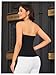 OYOANGLE Women's Button Front Split Hem Strapless Tube Top Elegant Workwear Tank Tops Black Small