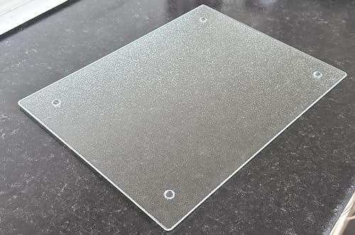 Clear Tempered Glass Chopping Board Ribbed Cutting Board/Worktop Saver -40x30cm