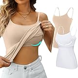 V FOR CITY Camisole Tops for Women Cotton Cami with Shelf Bra Vest Top with Built in Bra Tank Top Undershirts XL