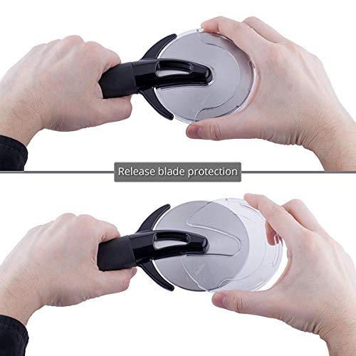 Wetest Stainless Steel Pizza Cutter Wheel With Blade Cover, Ideal For Pizza, Pies, Waffles And Dough Cookies (Lj-Zlk-110803) #TOP2