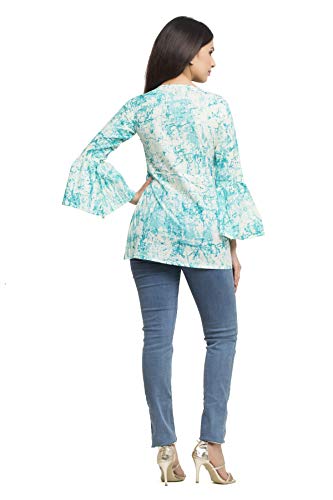 Image of Yash Gallery Women's Cotton Tie and Dye Straight Top