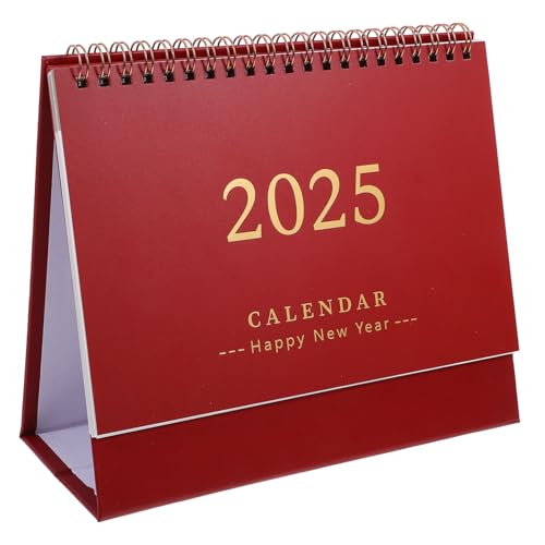 Artibetter 年英文版卓上カレンダー 小型スタンディングデスクカレンダー マリストデザイン 軽量ポータブル 簡単ページめくり 家用 オフィス用