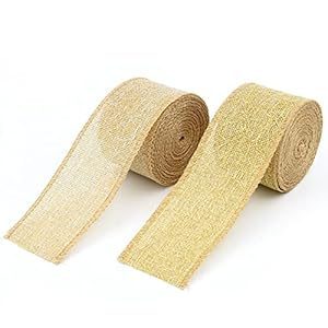 2 rollen natuurlijke jute stof met mooie jute lint bruiloft evenement feest en huisdecoratie lang 50 mm breed 5 m elke…