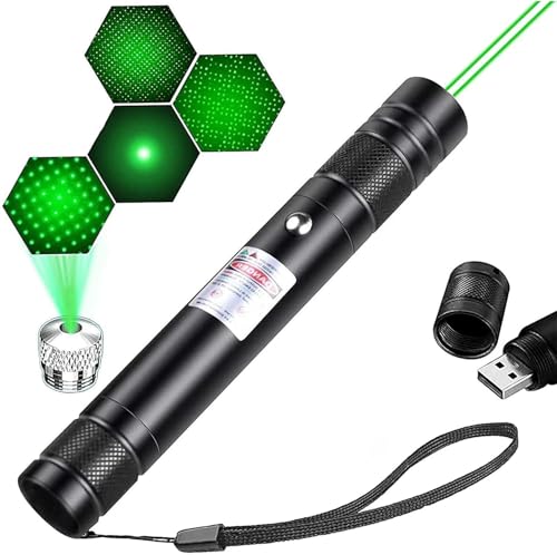 Advanced Long-Range Laser Pointer High Power - Rechargeable Green Laser Pointer with Removable Star Cap - Versatile Laser Pen for Astronomy, Construction, Presentations, and Outdoor Adventures