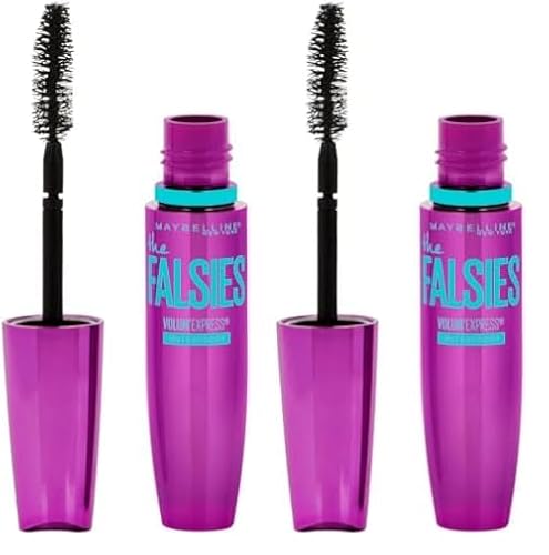 Maybelline New York Volum' Express Falsche Wimpern Mascara in Very Black Waterproof, 11 ml (Packung mit 2)