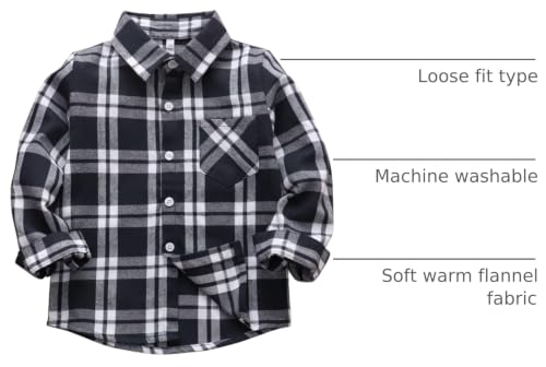 Image of OCHENTA Men's & Boys Flannel Shirts Button Down Long Sleeve Plaid Shirt Family Matching Outfits